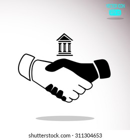 Handshake sign icon