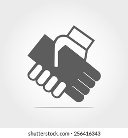 handshake sign icon on white background