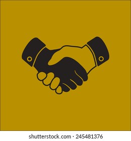 Handshake sign icon. Successful business symbol. Flat design style.