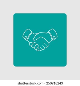 Handshake sign icon. Successful business symbol. Flat design style.