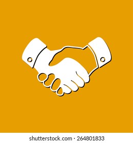 Handshake sign icon. Successful business symbol. Flat design style.