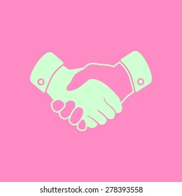 Handshake sign icon. Successful business symbol. Flat design style.
