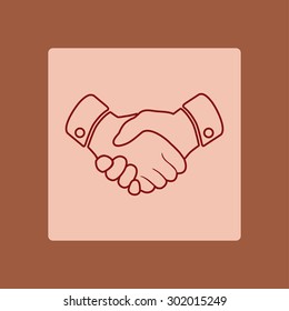 Handshake sign icon. Successful business symbol. Flat design style.