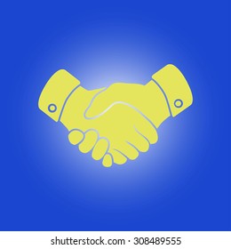 Handshake sign icon. Successful business symbol. Flat design style.