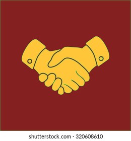 Handshake sign icon. Successful business symbol. Flat design style.