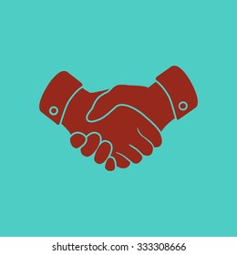 Handshake sign icon. Successful business symbol. Flat design style.