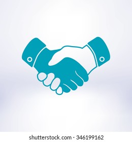 Handshake sign icon. Successful business symbol. Flat design style.