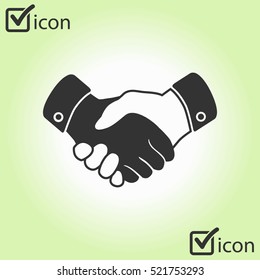 Handshake sign icon. Successful business symbol. Flat design style.