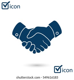Handshake sign icon. Successful business symbol. Flat design style.