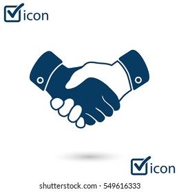 Handshake sign icon. Successful business symbol. Flat design style.