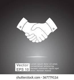 Handshake sign icon, vector illustration. Flat design style 
