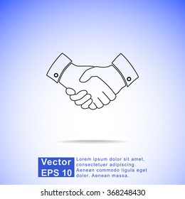 Handshake sign icon, vector illustration. Flat design style 