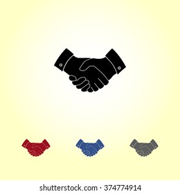 Handshake sign icon, vector illustration. Flat design style 