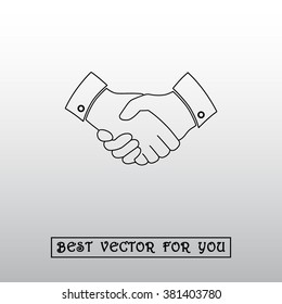 Handshake sign icon, vector illustration. Flat design style 