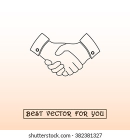 Handshake sign icon, vector illustration. Flat design style 