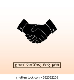 Handshake sign icon, vector illustration. Flat design style 