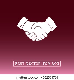 Handshake sign icon, vector illustration. Flat design style 