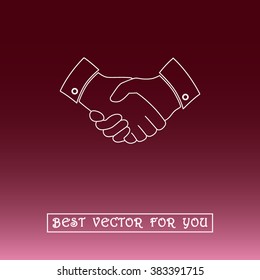 Handshake sign icon, vector illustration. Flat design style 