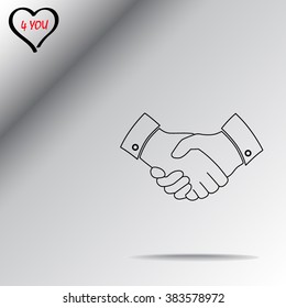 Handshake sign icon, vector illustration. Flat design style 