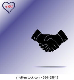 Handshake sign icon, vector illustration. Flat design style 