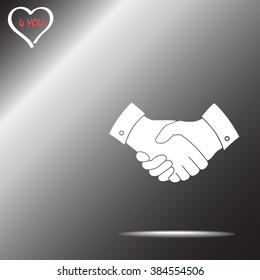 Handshake sign icon, vector illustration. Flat design style 