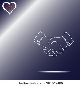 Handshake sign icon, vector illustration. Flat design style 