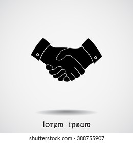 Handshake sign icon, vector illustration. Flat design style 