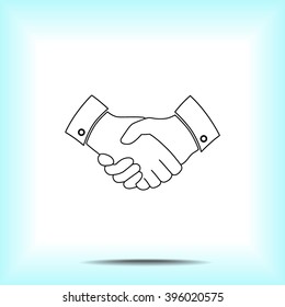 Handshake sign icon, vector illustration. Flat design style 