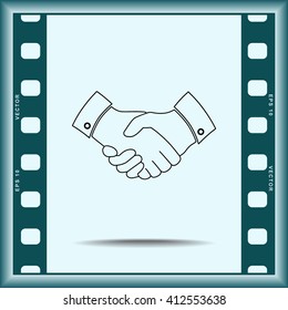 Handshake sign icon, vector illustration. Flat design style 