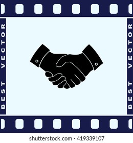 Handshake sign icon, vector illustration. Flat design style 