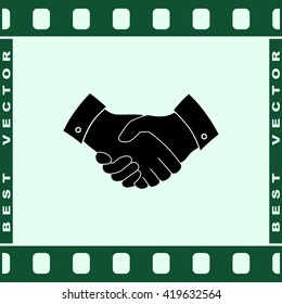 Handshake sign icon, vector illustration. Flat design style 