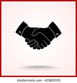 Handshake sign icon, vector illustration. Flat design style 