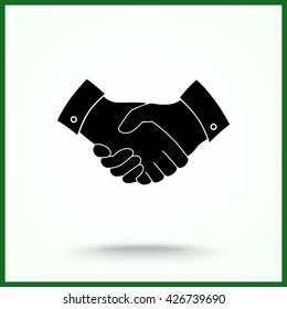 Handshake sign icon, vector illustration. Flat design style 