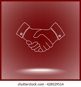 Handshake sign icon, vector illustration. Flat design style 