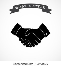 Handshake sign icon, vector illustration. Flat design style 