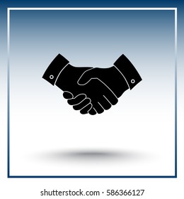 Handshake sign icon, vector illustration. Flat design style 