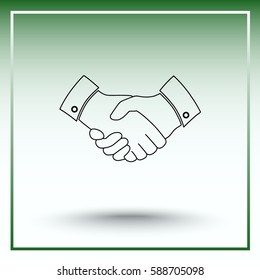 Handshake sign icon, vector illustration. Flat design style 