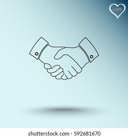 Handshake sign icon, vector illustration. Flat design style 