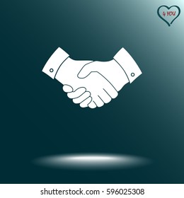 Handshake sign icon, vector illustration. Flat design style 