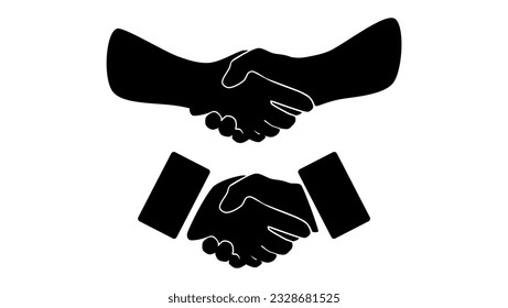 Handshake silhouette, high quality vector