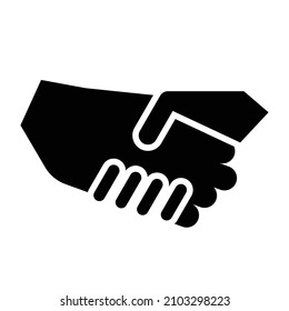 Handshake silhouette icon. Simple vector.
