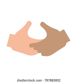 Handshake silhouette, isolated vector on white background