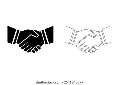 handshake silhouette vector Illustration with white background.