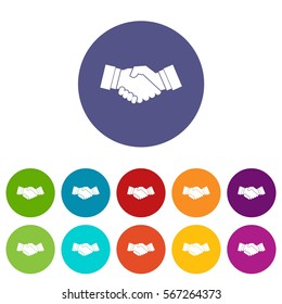 Handshake in simple style isolated on white background vector illustration