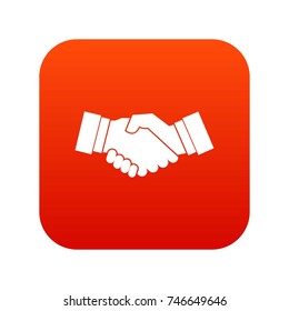 Handshake in simple style isolated on white background vector illustration