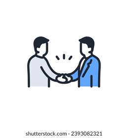 Handshake simple vector icon illustration material