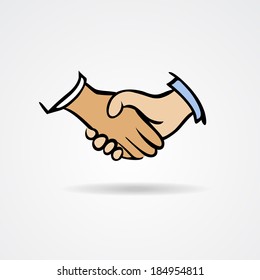 Handshake sketch symbol. Vector illustration on a white background