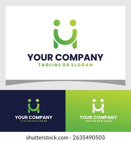 Handshake and Smile logo for Humanity, Care Group, Social Community, and Non Profit Company