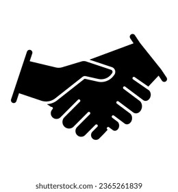 Handshake solid icon, business strategy concept, business contract agreement sign on white background, partners shaking hands icon in glyph style for mobile and web design. Vector graphics