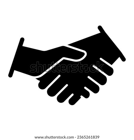 Handshake solid icon, business strategy concept, business contract agreement sign on white background, partners shaking hands icon in glyph style for mobile and web design. Vector graphics